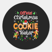 Christmas Cookie Tester Taster Baking Crew Toddle  Runder Aufkleber (Vorderseite)