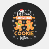 Christmas Cookie Tester Taster Baking Crew Toddle Runder Aufkleber (Vorderseite)