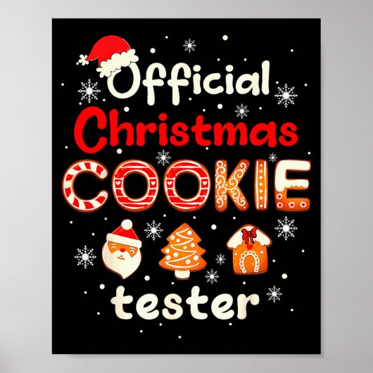Christmas Cookie Tester Taster Baking Crew Toddler Poster (Vorne)