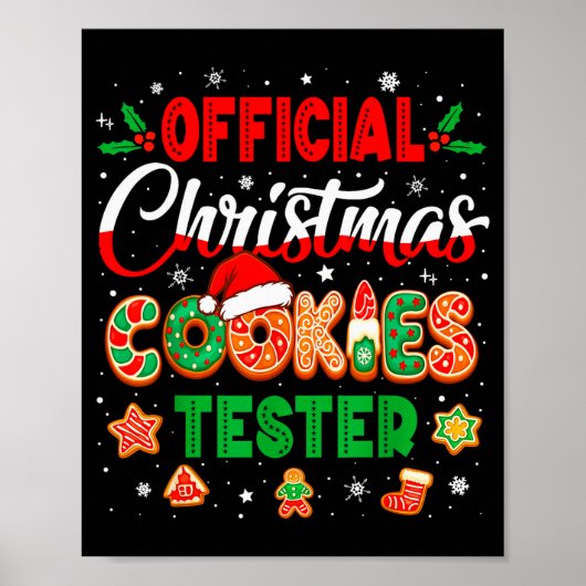 Christmas Cookie Tester Taster Baking Crew Toddler Poster (Vorne)