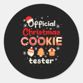 Christmas Cookie Tester Taster Baking Crew Toddler Runder Aufkleber (Vorderseite)