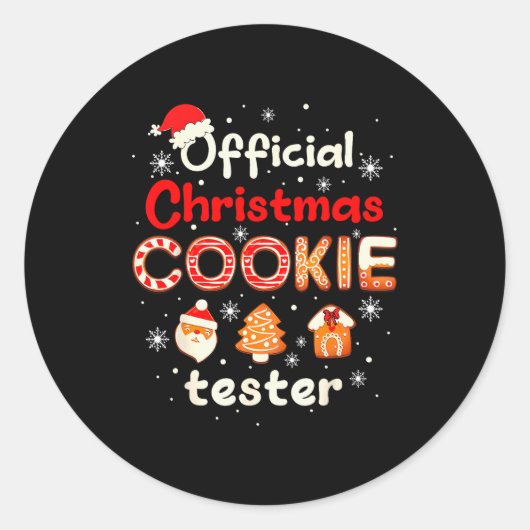 Christmas Cookie Tester Taster Baking Crew Toddler Runder Aufkleber (Vorderseite)