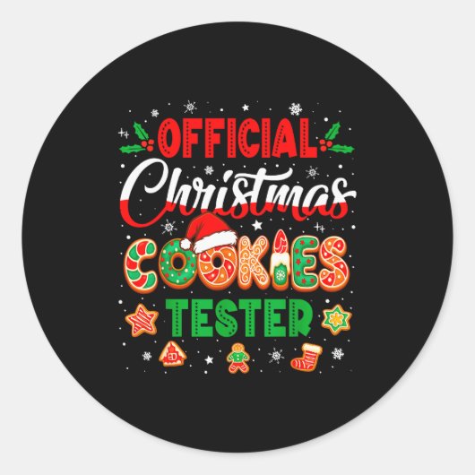 Christmas Cookie Tester Taster Baking Crew Toddler Runder Aufkleber (Vorderseite)