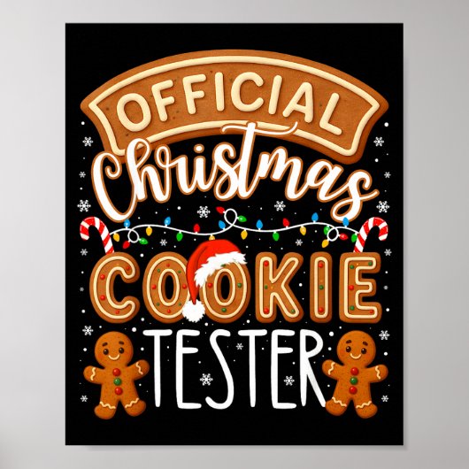 Christmas Cookie Tester Taster Funny Family Baking Poster (Vorne)