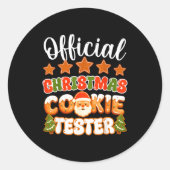 Christmas Cookie Tester Taster Funny Family Baking Runder Aufkleber (Vorderseite)