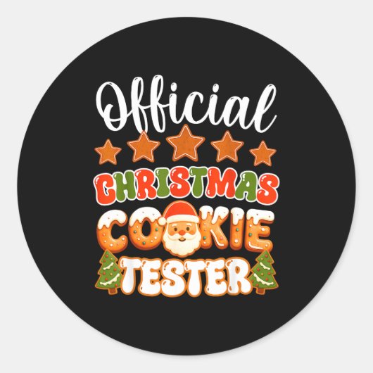 Christmas Cookie Tester Taster Funny Family Baking Runder Aufkleber (Vorderseite)