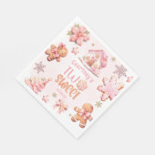 Christmas Cookie Two Sweet 2nd Birthday girl pink Serviette (Ecke)