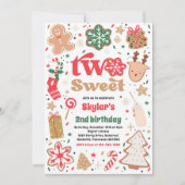 Christmas Cookie Two Sweet 2nd Birthday Party Einladung (Vorderseite)