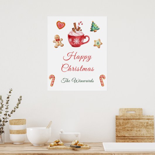 Christmas Cookies and Cocoa Party Welcome Poster (Küche)