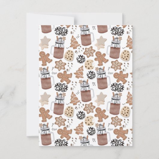 Christmas Cookies and Hot Cocoa Holiday Baking Mitteilungskarte (Rückseite)