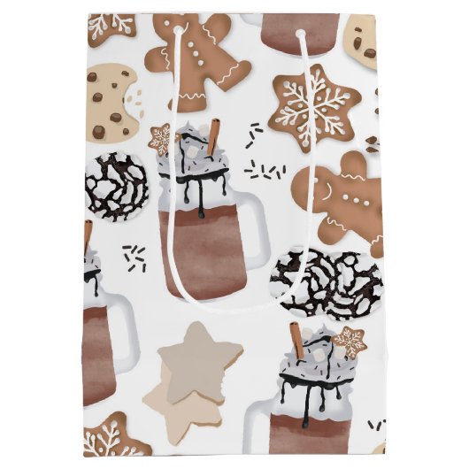 Christmas Cookies and Hot Cocoa Holiday Baking Mittlere Geschenktüte (Rückseite)