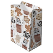 Christmas Cookies and Hot Cocoa Holiday Baking Mittlere Geschenktüte (Rückseite Schrägansicht)