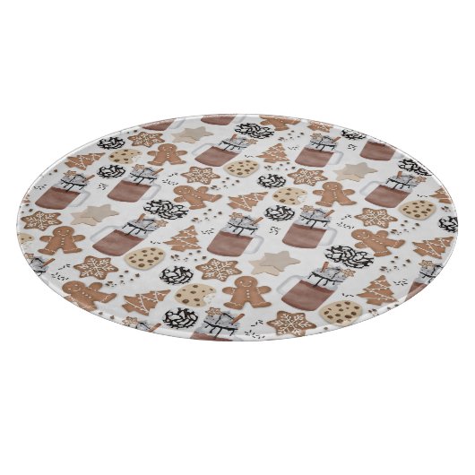 Christmas Cookies and Hot Cocoa Holiday Baking Schneidebrett (Ecke)