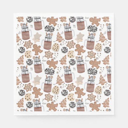 Christmas Cookies and Hot Cocoa Holiday Baking Serviette (Vorderseite)