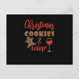 Christmas cookies and wine ankündigungspostkarte