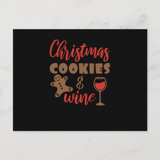 Christmas cookies and wine ankündigungspostkarte (Vorderseite)