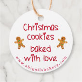 Christmas Cookies Baked with Love Gingerbread Men Geschenkanhänger (Rückseite)