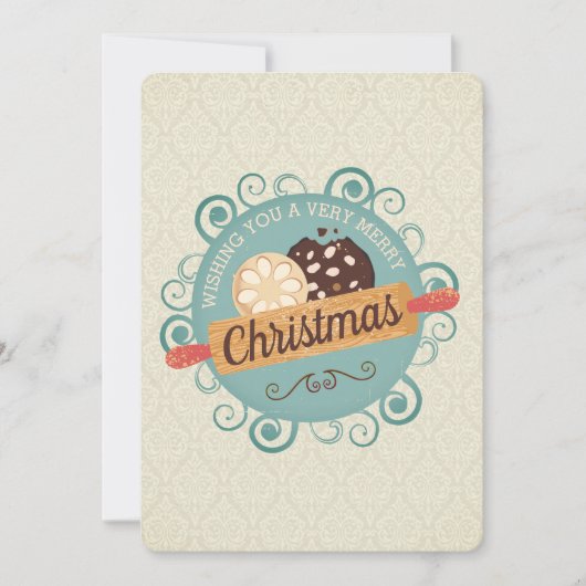 Christmas cookies baking personalized holiday feiertagskarte (Vorderseite)