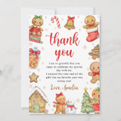 Christmas Cookies Birthday Party Dankeskarte (Vorderseite)