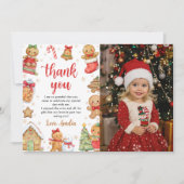 Christmas Cookies Birthday Party Photo Dankeskarte (Vorderseite)