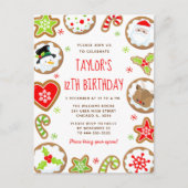 Christmas Cookies Birthday Party Red and Green Postkarte (Vorderseite)