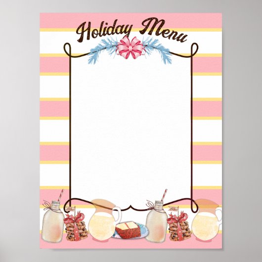 Christmas cookies cake milk holiday bake sale menu poster (Vorne)