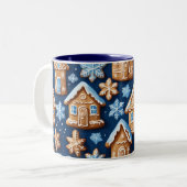 Christmas cookies ginger breadman Winter holiday Zweifarbige Tasse (Vorderseite Links)