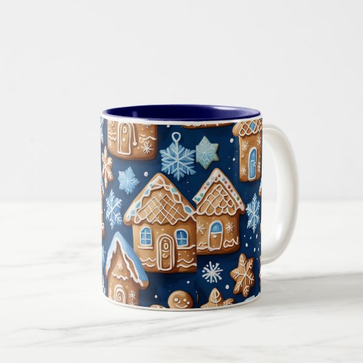 Christmas cookies ginger breadman Winter holiday  Zweifarbige Tasse (VorderseiteRechts)