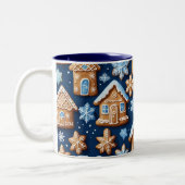 Christmas cookies ginger breadman Winter holiday Zweifarbige Tasse (Links)