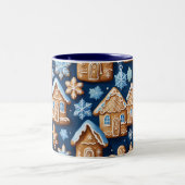Christmas cookies ginger breadman Winter holiday Zweifarbige Tasse (Mittel)