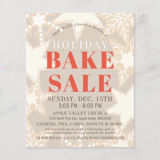 Christmas Cookies Holiday Bake Sale Beige Flyer (Vorne)