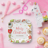 Christmas Cookies Merry Christmas Red and Green Pappteller (Party)