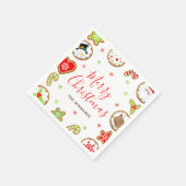 Christmas Cookies Merry Christmas Red and Green Serviette (Ecke)