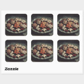 Christmas Cookies on Plate Xmas Cookie Quadratischer Aufkleber (Blatt)