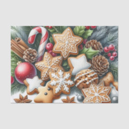 Christmas Cookies Pinecones and Greenery Festive  Seidenpapier