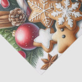 Christmas Cookies Pinecones and Greenery Festive Seidenpapier (Ausschnitt)