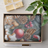 Christmas Cookies Pinecones and Greenery Festive Seidenpapier (Geschenk)
