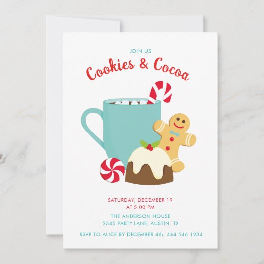 CHRISTMAS COOKIES UND Kakao Einladung (Vorderseite)