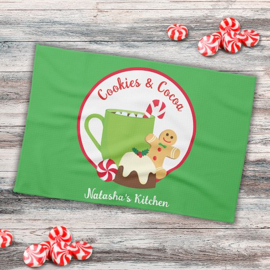 CHRISTMAS COOKIES UND Kakao Geschirrtuch