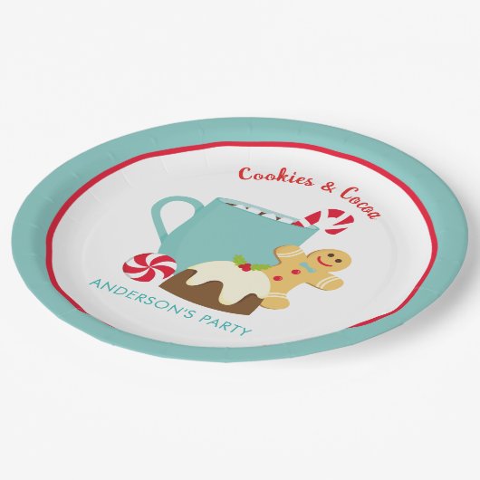 CHRISTMAS COOKIES UND Kakao Pappteller (Schrägansicht)