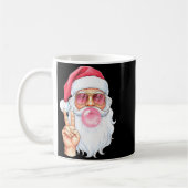 Christmas Cool Santa Bubble Gum Peace Sign Retro S Kaffeetasse (Links)