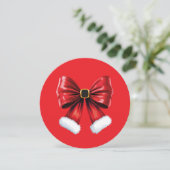 Christmas Coquette Bow Feiertagskarte (Stehend Vorderseite)