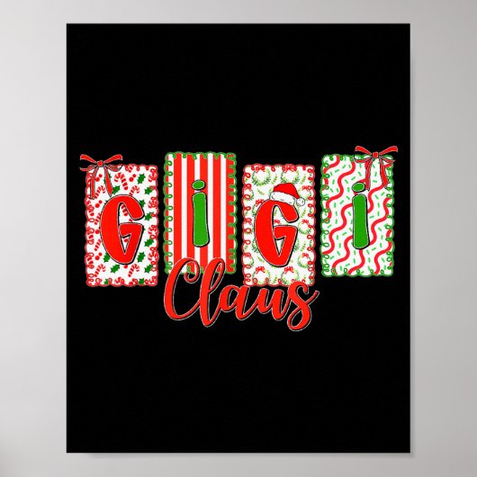 Christmas Coquette Bow Gigi Claus Xmas Family Matc Poster (Vorne)