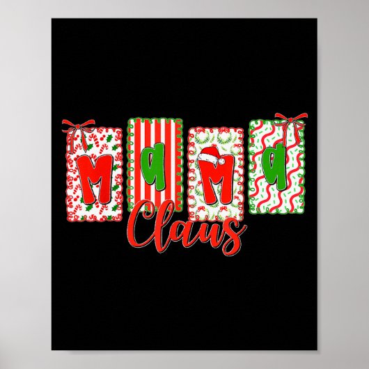 Christmas Coquette Bow Mama Xmas Family Matching W Poster (Vorne)