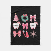 Christmas Coquette Bow Orthodontic Dental Dental C Fleecedecke (Vorderseite)