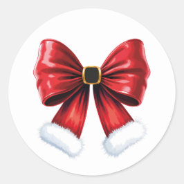 Christmas Coquette Bow Runder Aufkleber