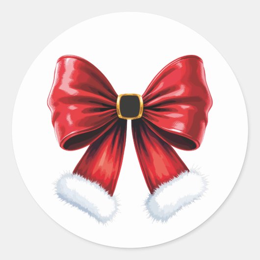 Christmas Coquette Bow Runder Aufkleber (Vorderseite)
