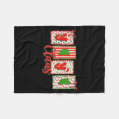 Christmas Coquette Bow Yaya Claus Xmas Family Matc Fleecedecke (Vorderseite (Horizontal))