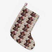 Christmas Coquette Highland Cow Western Bauer Kleiner Weihnachtsstrumpf (Vorderansicht (hängend))