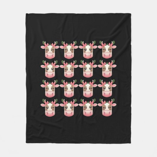 Christmas Coquette Highland Cow Western Xmas Fleecedecke (Vorderseite)